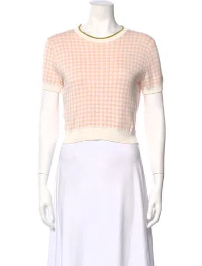 Pre-owned Miu Miu 2016 Plaid Print Sweater In Pink