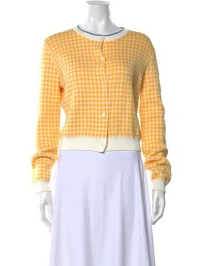 Pre-owned Miu Miu 2016 Plaid Print Sweater In Yellow