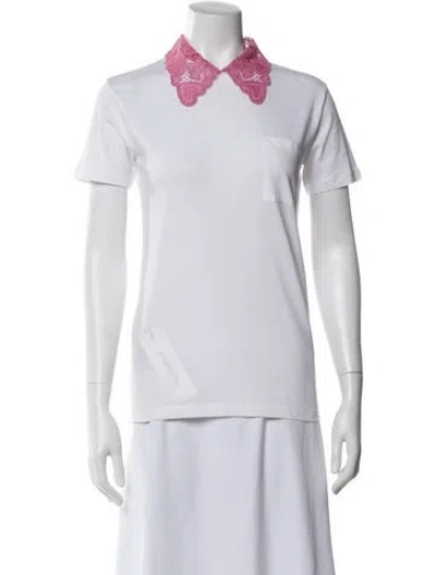 Pre-owned Miu Miu 2016 Short Sleeve T-shirt In White