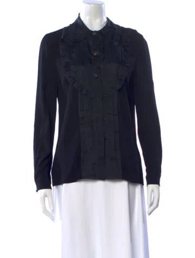 Pre-owned Miu Miu 2016 Silk Blouse In Black