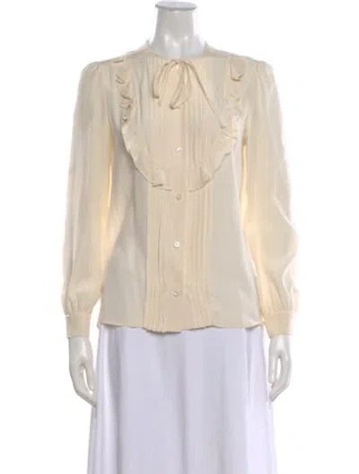 Pre-owned Miu Miu 2016 Silk Blouse In Neutral