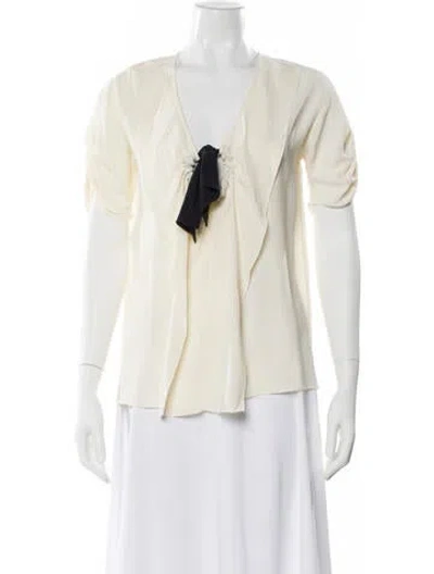 Pre-owned Miu Miu 2016 Silk Blouse In Neutral