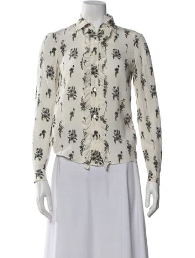Pre-owned Miu Miu 2016 Silk Blouse In Neutrals