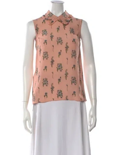 Pre-owned Miu Miu 2016 Silk Blouse In Pink