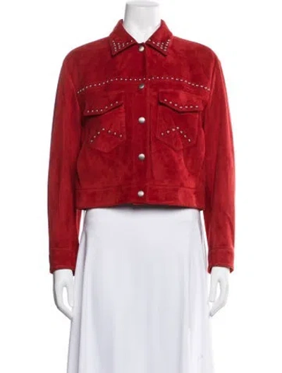 Pre-owned Miu Miu 2016 Suede Jacket In Red