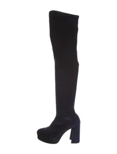 Pre-owned Miu Miu 2016 Velvet Boots In Blue