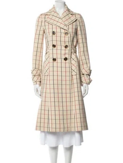 Pre-owned Miu Miu 2016 Virgin Wool Trench Coat In Neutral