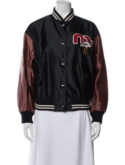 Pre-owned Miu Miu 2017 Bomber Jacket In Blue
