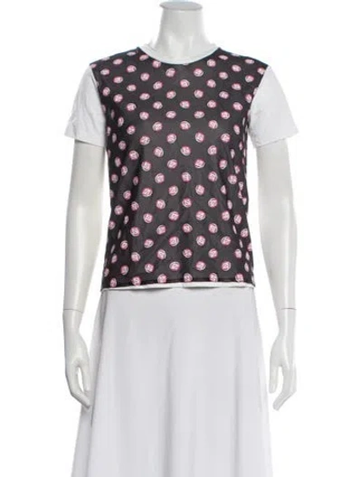 Pre-owned Miu Miu 2017 Floral Print Top In White