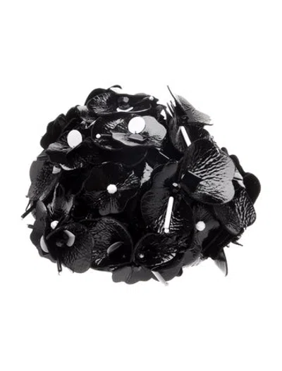 Pre-owned Miu Miu 2017 Floral Swim Cap In Black/white