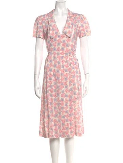Pre-owned Miu Miu 2017 Midi Length Dress In Pink
