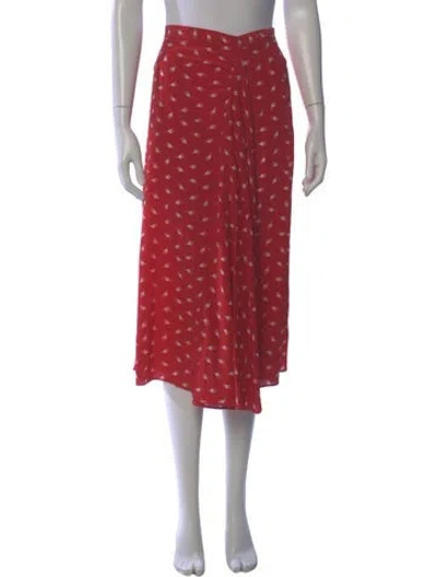 Pre-owned Miu Miu 2017 Midi Length Skirt In Red