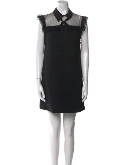 Pre-owned Miu Miu 2017 Mini Dress In Black