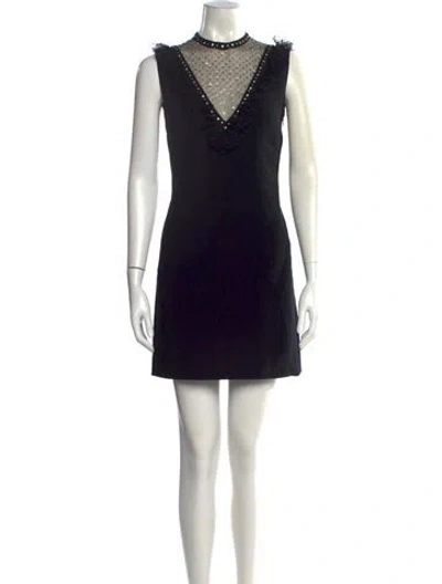 Pre-owned Miu Miu 2017 Mini Dress In Black