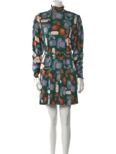 Pre-owned Miu Miu 2017 Mini Dress In Green