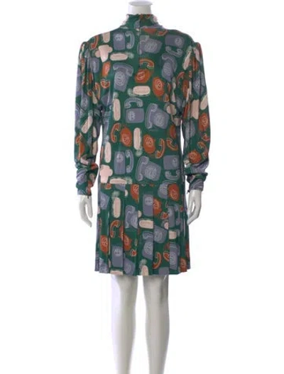 Pre-owned Miu Miu 2017 Mini Dress In Green