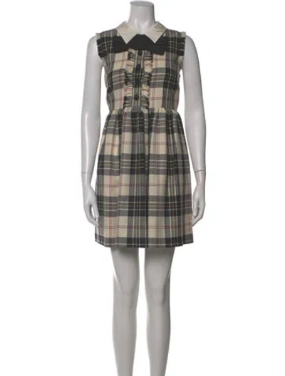 Pre-owned Miu Miu 2017 Mini Dress In Neutral