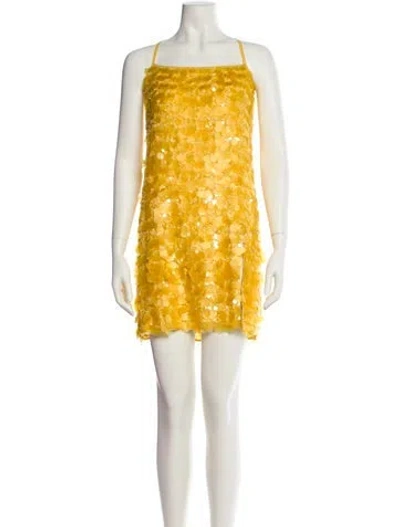 Pre-owned Miu Miu 2017 Mini Dress In Yellow