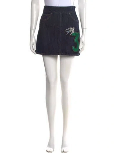 Pre-owned Miu Miu 2017 Mini Skirt In Blue