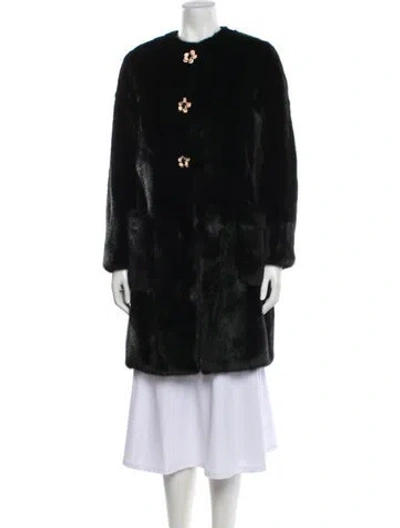 Pre-owned Miu Miu 2017 Mink Fur Coat In Black