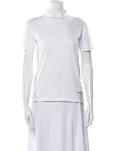 Pre-owned Miu Miu 2017 Mock Neck Polo In White