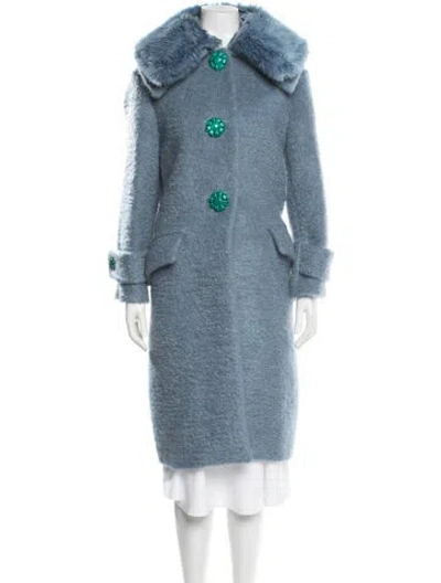 Pre-owned Miu Miu 2017 Mohair Coat In Blue