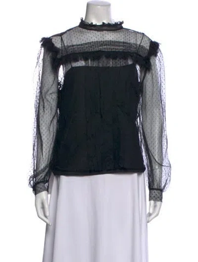 Pre-owned Miu Miu 2017 Polka Dot Print Blouse In Black
