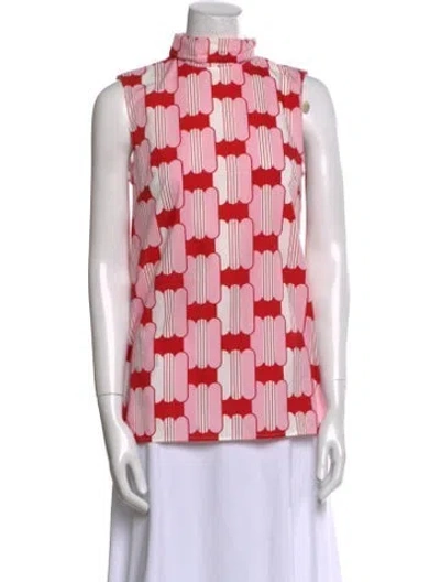 Pre-owned Miu Miu 2017 Printed Blouse In Pink