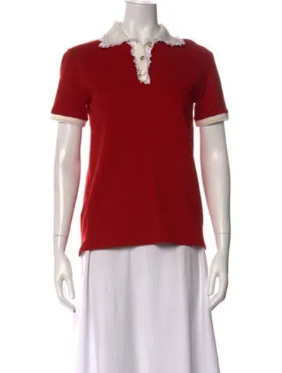 Pre-owned Miu Miu 2017 Short Sleeve Polo In Red