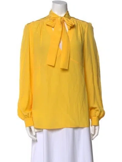 Pre-owned Miu Miu 2017 Silk Blouse In Yellow