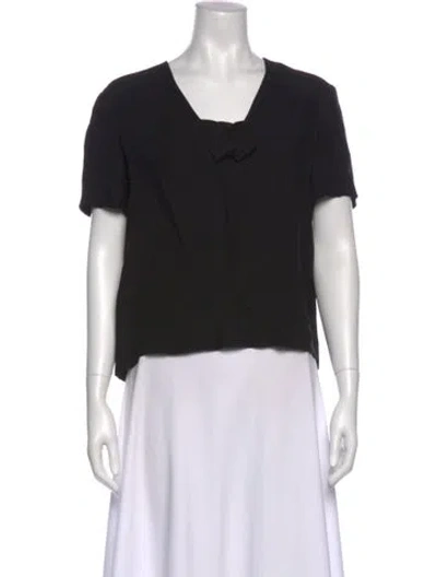 Pre-owned Miu Miu 2017 Square Neckline Blouse In Black