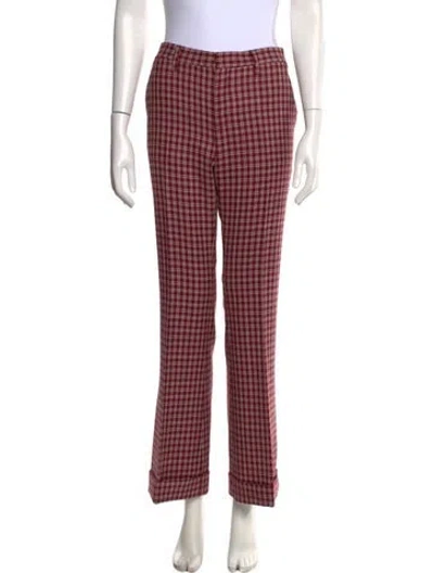 Pre-owned Miu Miu 2017 Straight Leg Pants In Red