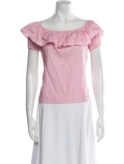 Pre-owned Miu Miu 2017 Striped Top In Pink