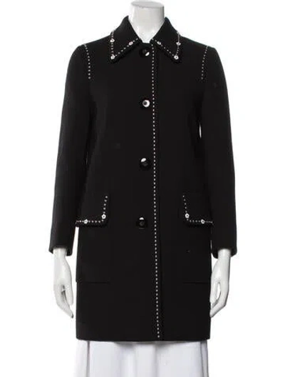 Pre-owned Miu Miu 2017 Virgin Wool Coat In Black
