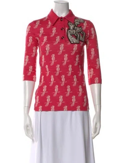 Pre-owned Miu Miu 2017 Virgin Wool Polo In Pink
