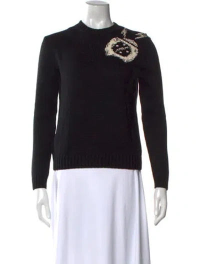 Pre-owned Miu Miu 2017 Virgin Wool Sweater In Black
