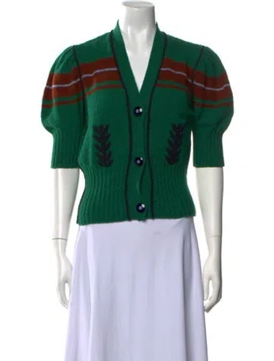 Pre-owned Miu Miu 2017 Virgin Wool Sweater W/ Tags In Green