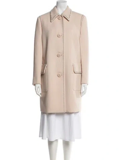 Pre-owned Miu Miu 2017 Virgin Wool Trench Coat In Pink