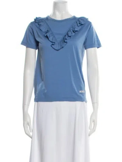 Pre-owned Miu Miu 2017 Virgin Wool T-shirt In Blue