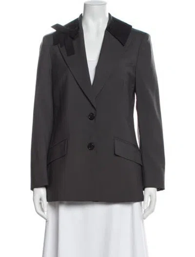 Pre-owned Miu Miu 2017 Wool Blazer In Gray