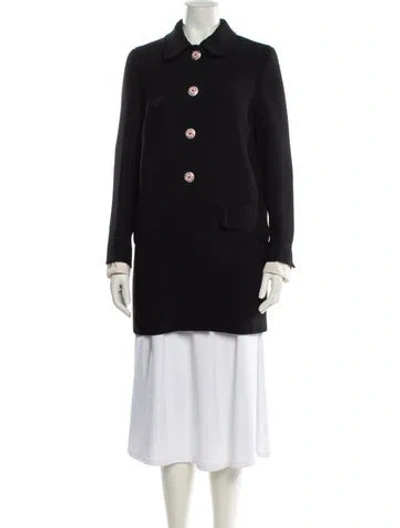 Pre-owned Miu Miu 2017 Wool Peacoat In Black