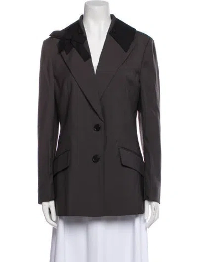 Pre-owned Miu Miu 2017 Wool Peacoat In Gray