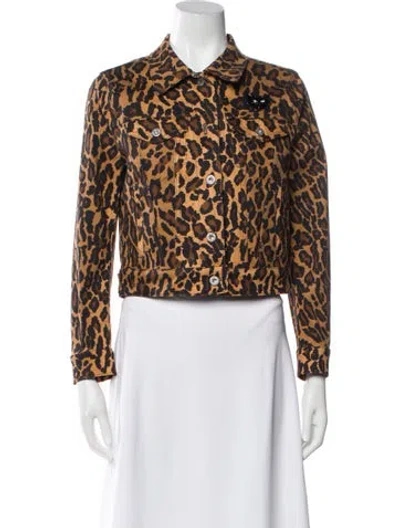 Pre-owned Miu Miu 2018 Animal Print Jacket In Brown