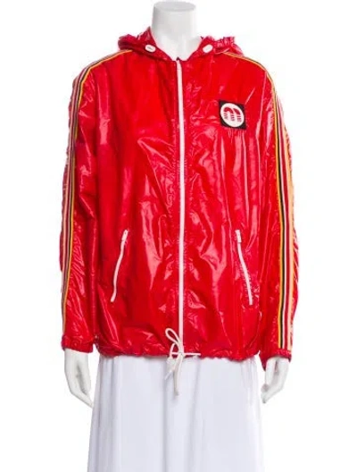 Pre-owned Miu Miu 2018 Colorblock Pattern Jacket In Red