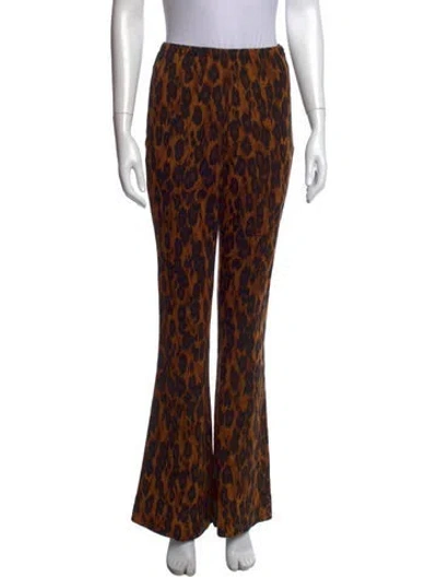 Pre-owned Miu Miu 2018 Flared Pants In Brown