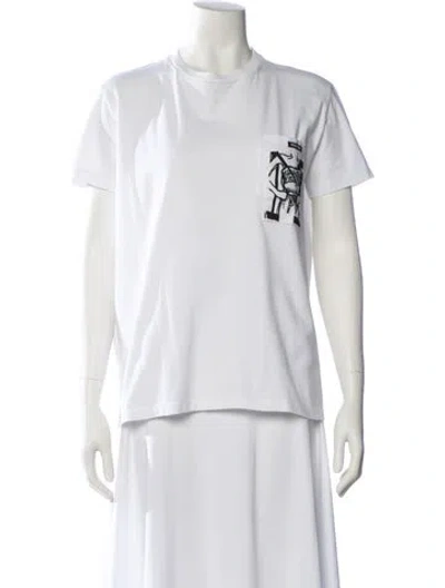 Pre-owned Miu Miu 2018 Graphic Print T-shirt In White