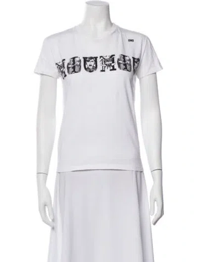 Pre-owned Miu Miu 2018 Graphic Print T-shirt In White