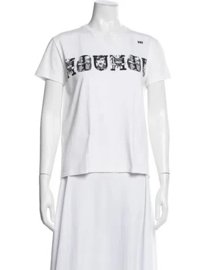 Pre-owned Miu Miu 2018 Graphic Print T-shirt In White