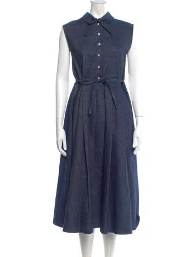 Pre-owned Miu Miu 2018 Long Dress In Blue
