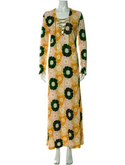 Pre-owned Miu Miu 2018 Long Dress In Orange